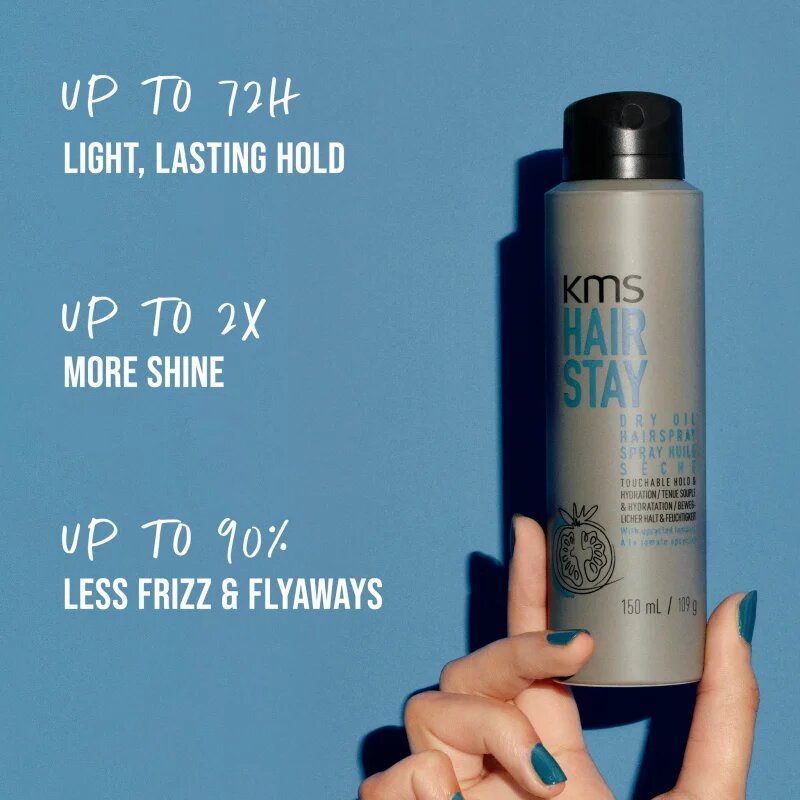 KMS Hair Stay Dry Oil Hairspray suchý olejový sprej s lehkou fixací 150 ml