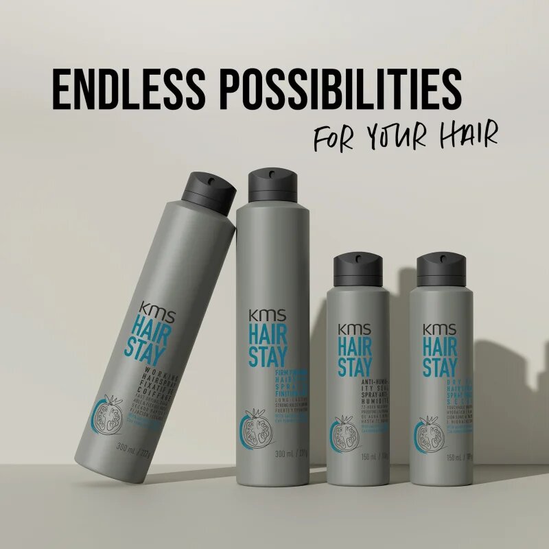 KMS Hair Stay Working Hairspray lak na vlasy pro vlasy namáhané teplem 75 ml