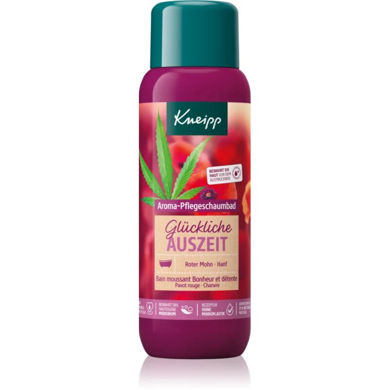 Kneipp Glückliche Auszeit pěna do koupele Red Poppy & Cannabis 400 ml