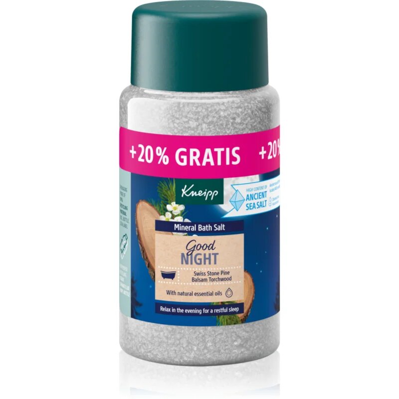 Kneipp Good Night sůl do koupele Swiss Stone Pine & Balsam Torchwood 600 g