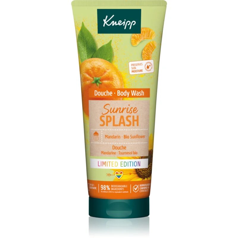 Kneipp Sunrise Splash sprchový gel Mandarin & Bio Sunflower 200 ml
