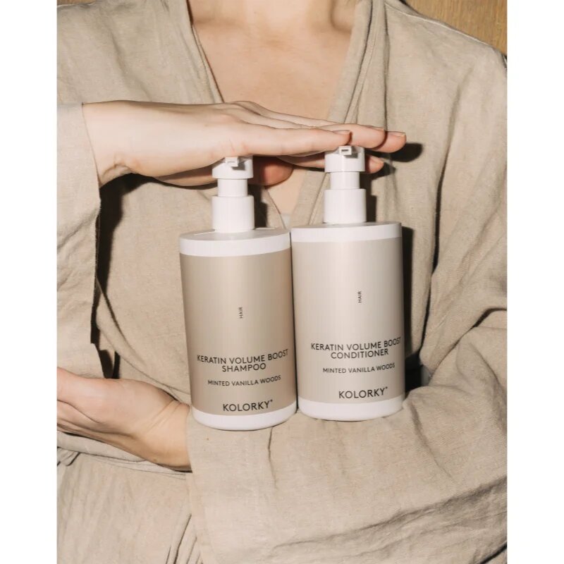 Kolorky Keratine Volume Boost Shampoo šampon pro objem Minted Vanilla Woods 390 ml