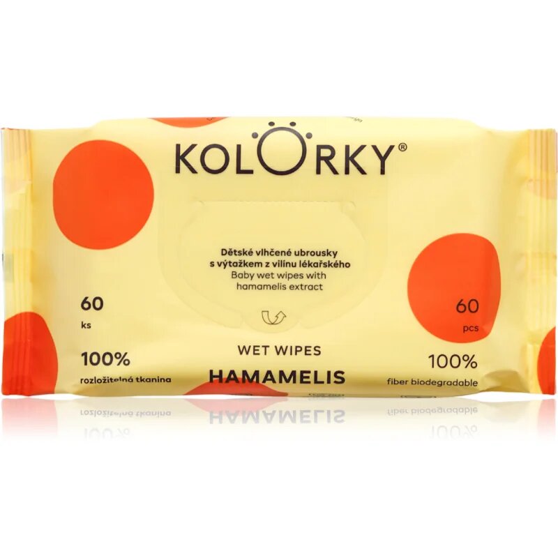 Kolorky Wet Wipes Hamamelis dětské jemné vlhčené ubrousky 60 ks