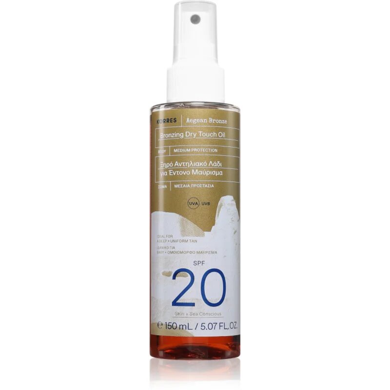 Korres Aegean Bronze suchý olej pro zvýraznění opálení SPF 20 150 ml
