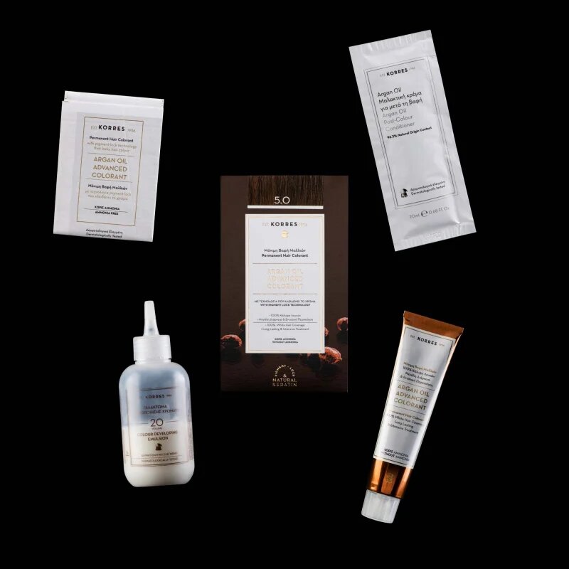 Korres Argan Oil permanentní barva na vlasy s arganovým olejem odstín 6.17 Dark Blond Beige 50 ml