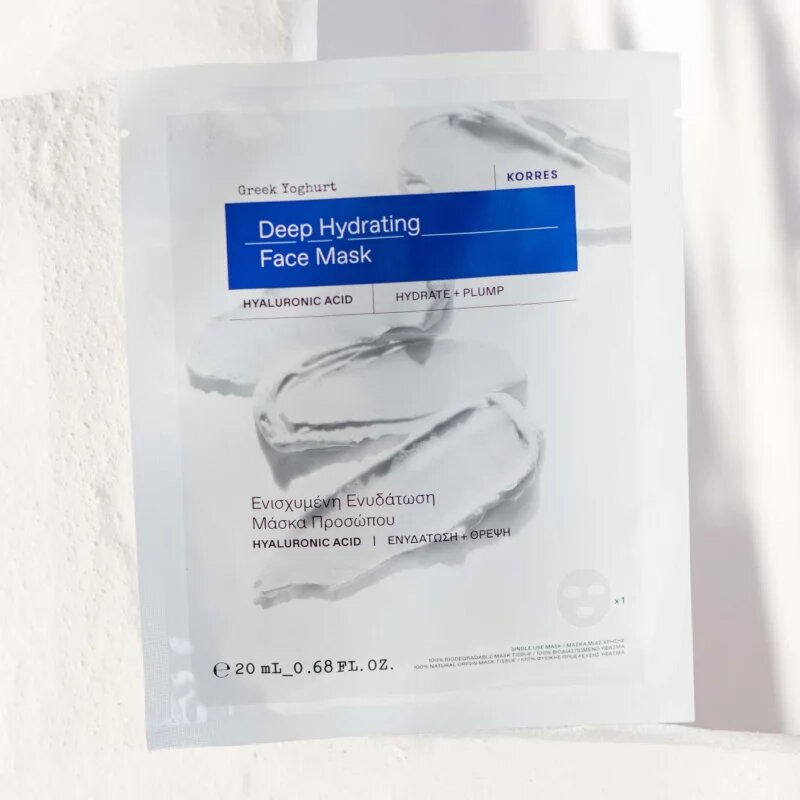 Korres Greek Yoghurt Hydration Recharge Sheet Mask plátýnková maska s vysoce hydratačním a vyživujícím účinkem 20 ml