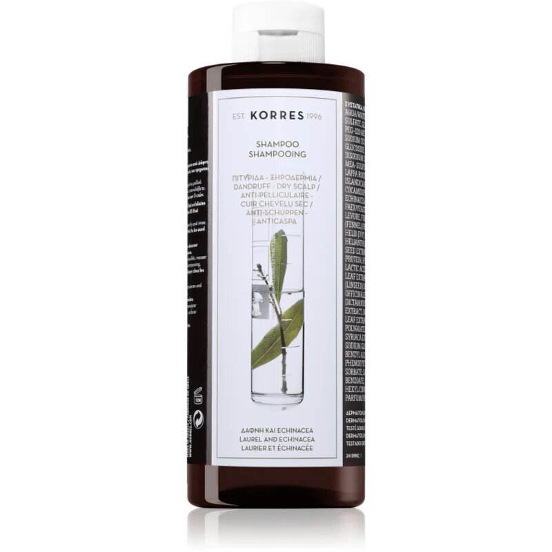 Korres Laurel & Echinacea šampon proti lupům pro suchou pokožku 400 ml
