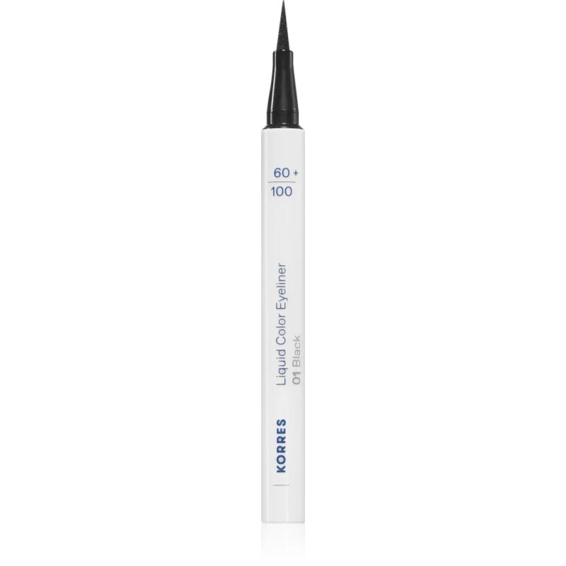 Korres Liquid Color Eyeliner voděodolná oční linka ve fixu odstín 01 Black 1 ml
