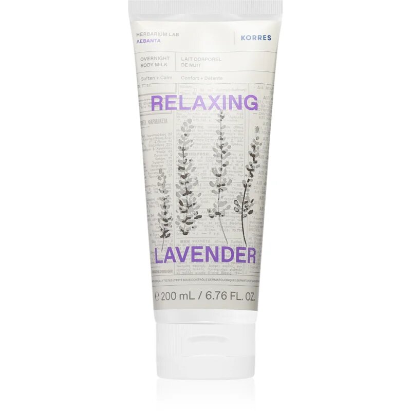 Korres Relaxing Lavender relaxační tělové mléko na noc 200 ml