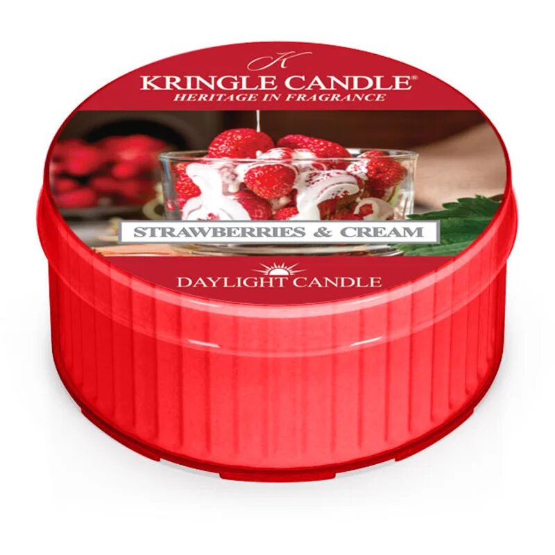 Kringle Candle Strawberries & Cream čajová svíčka 42 g