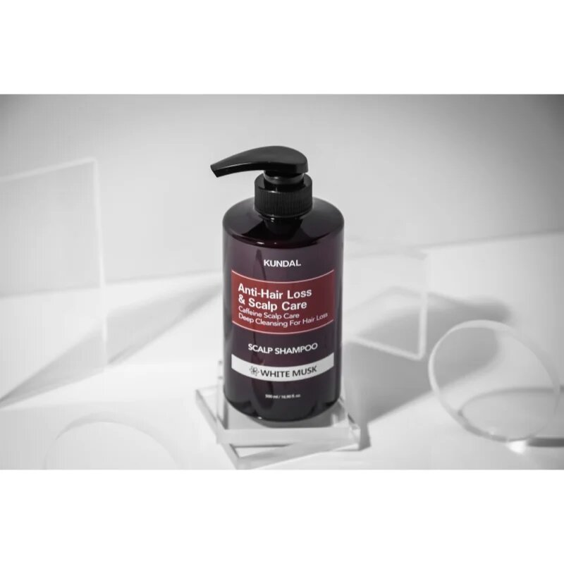KUNDAL Caffeine Shampoo White Musk hloubkově čisticí přírodní šampon proti vypadávání vlasů 500 ml