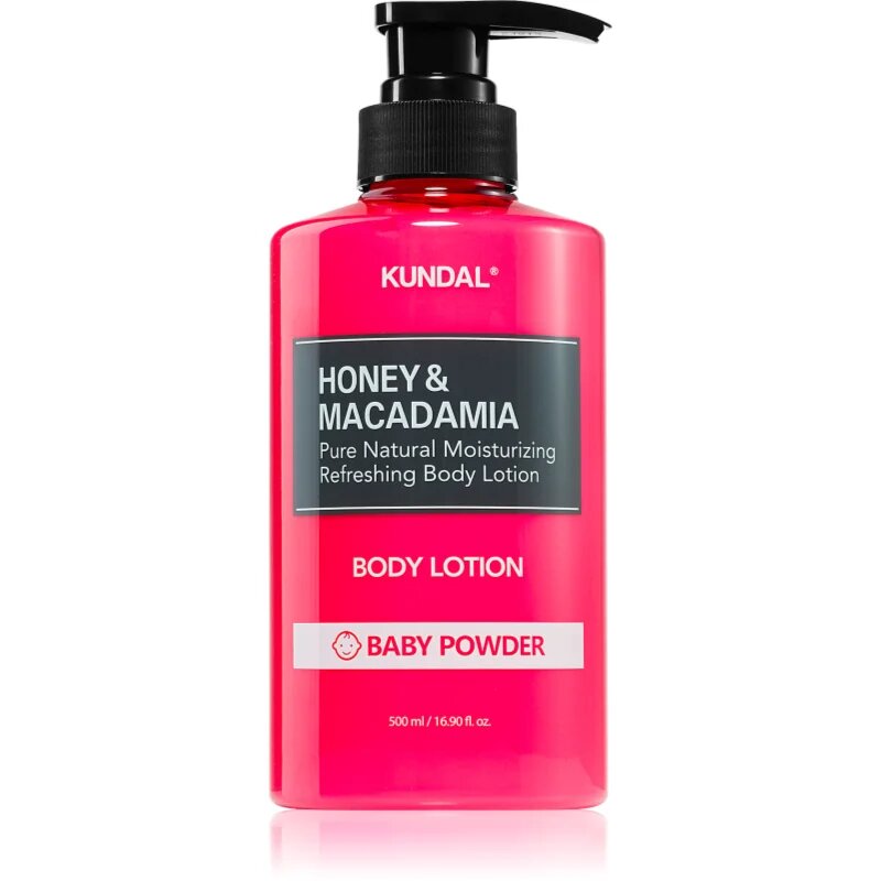 KUNDAL Honey & Macadamia Baby Powder vyživující tělové mléko s hydratačním účinkem 500 ml