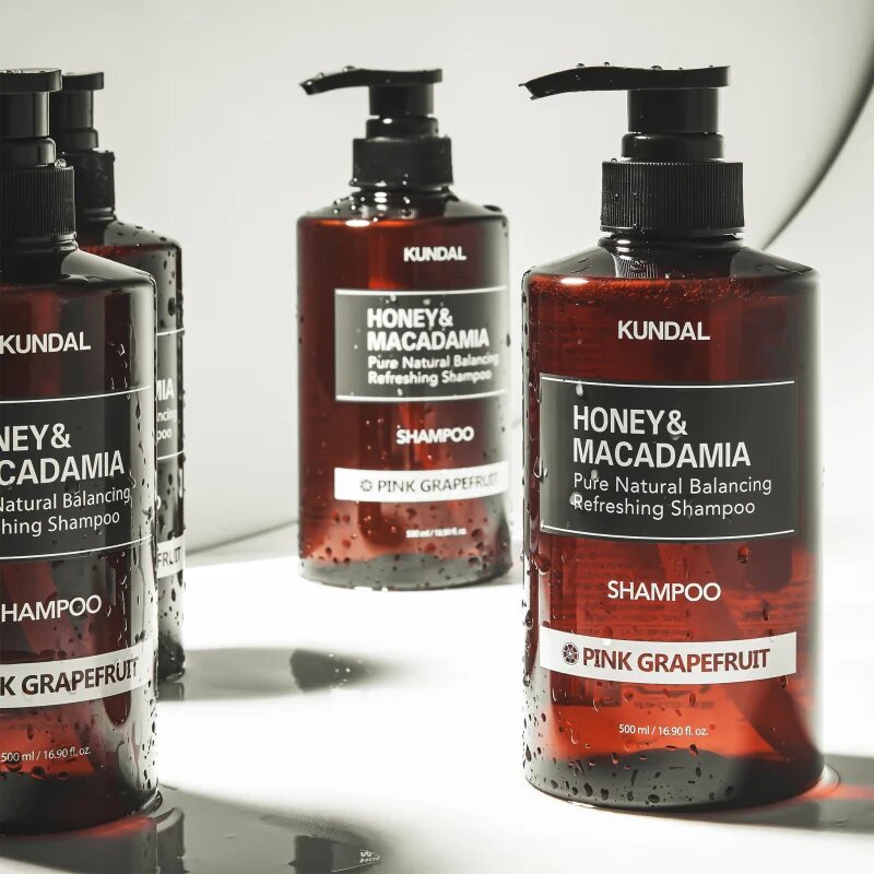 KUNDAL Honey & Macadamia Pink Grapefruit přírodní šampon pro suché a poškozené vlasy 500 ml