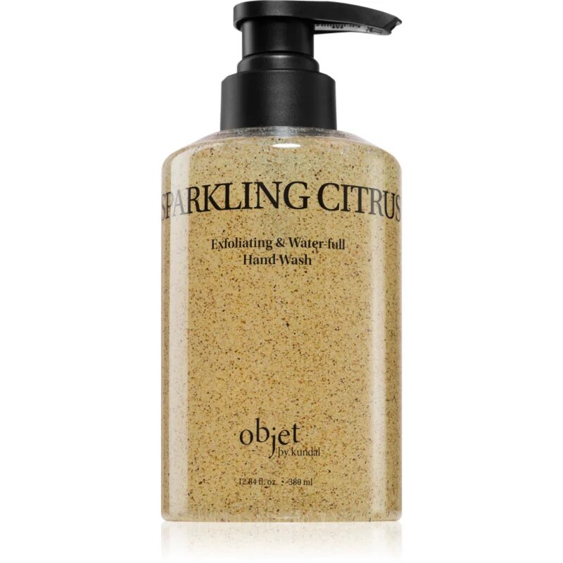 KUNDAL Objet Exfoliating & Waterfull Hand Wash pečující tekuté mýdlo na ruce s exfoliačním účinkem s vůní Sparkling Citrus 380 ml