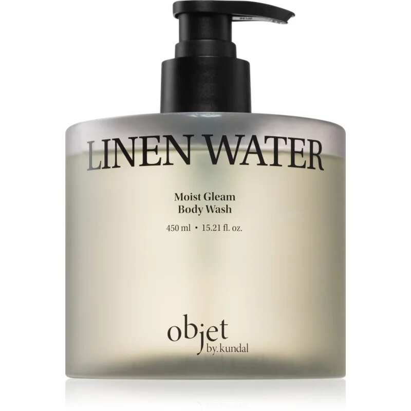 KUNDAL Objet Moist Gleam Body Wash parfémovaný sprchový gel pro intenzivní hydrataci s vůní Linen Water 450 ml