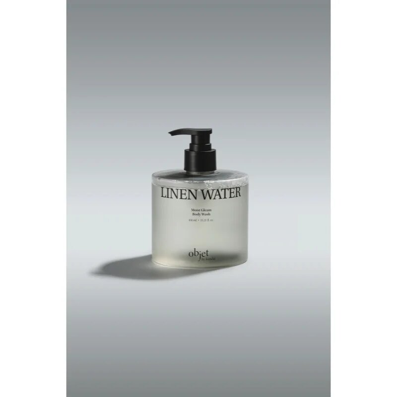 KUNDAL Objet Moist Gleam Body Wash parfémovaný sprchový gel pro intenzivní hydrataci s vůní Linen Water 450 ml