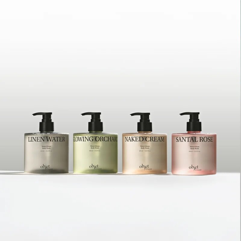 KUNDAL Objet Moist Gleam Body Wash parfémovaný sprchový gel pro intenzivní hydrataci s vůní Linen Water 450 ml