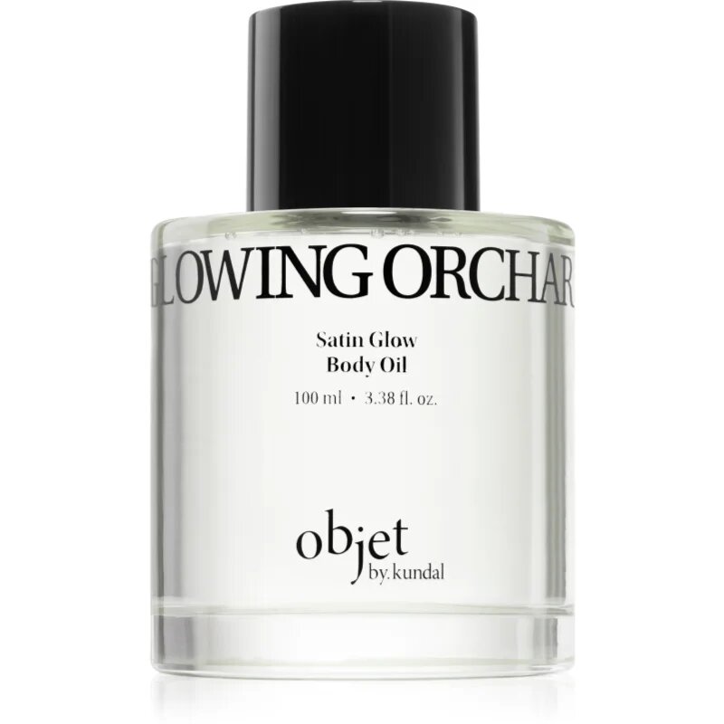 KUNDAL Objet Satin Glow Body Oil pečující tělový olej pro intenzivní hydrataci s vůní Glowing Orchard 100 ml