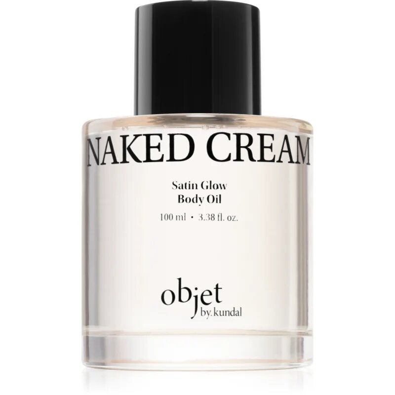 KUNDAL Objet Satin Glow Body Oil pečující tělový olej pro intenzivní hydrataci s vůní Naked Cream 100 ml