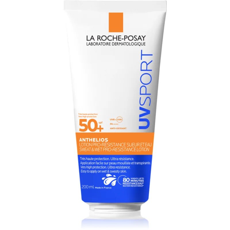 La Roche-Posay Anthelios UV Sport Sweat & Wet Pro-Resistance Lotion voděodolný ochranný krém pro sportovce SPF 50+ 200 ml
