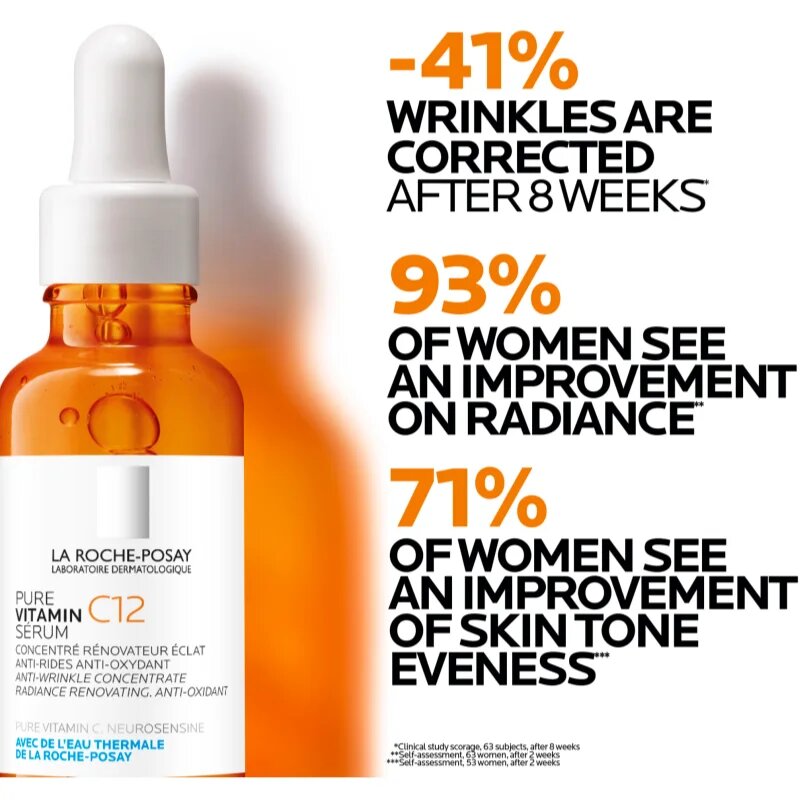 La Roche-Posay Pure Vitamin C12 rozjasňující sérum s vitaminem C proti vráskám 30 ml