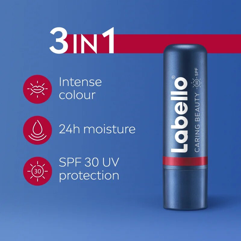 Labello Caring Beauty tónující balzám na rty odstín Red 4.8 g
