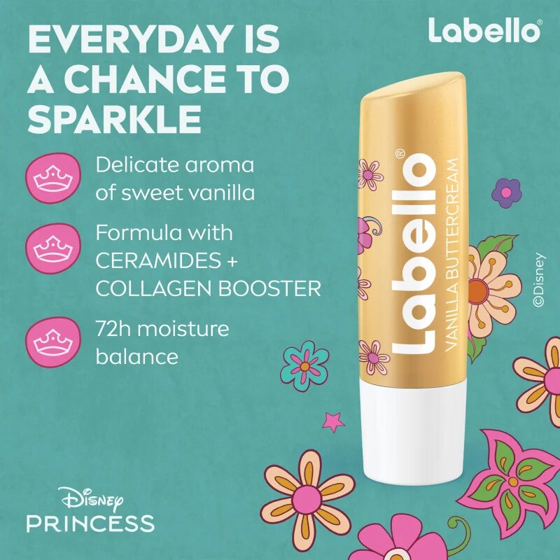 Labello Disney Princess Vanilla Buttercream hydratační balzám na rty 4.8 g