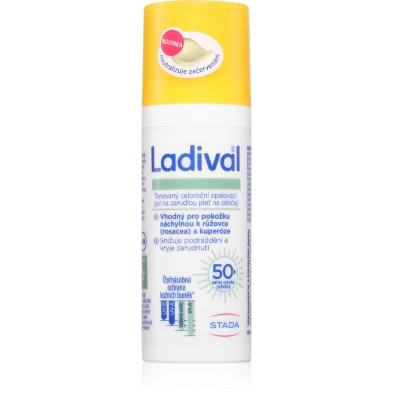 Ladival Citlivá Pokožka tónovaný gel krém pro citlivou a zarudlou pleť SPF 50+ 50 ml