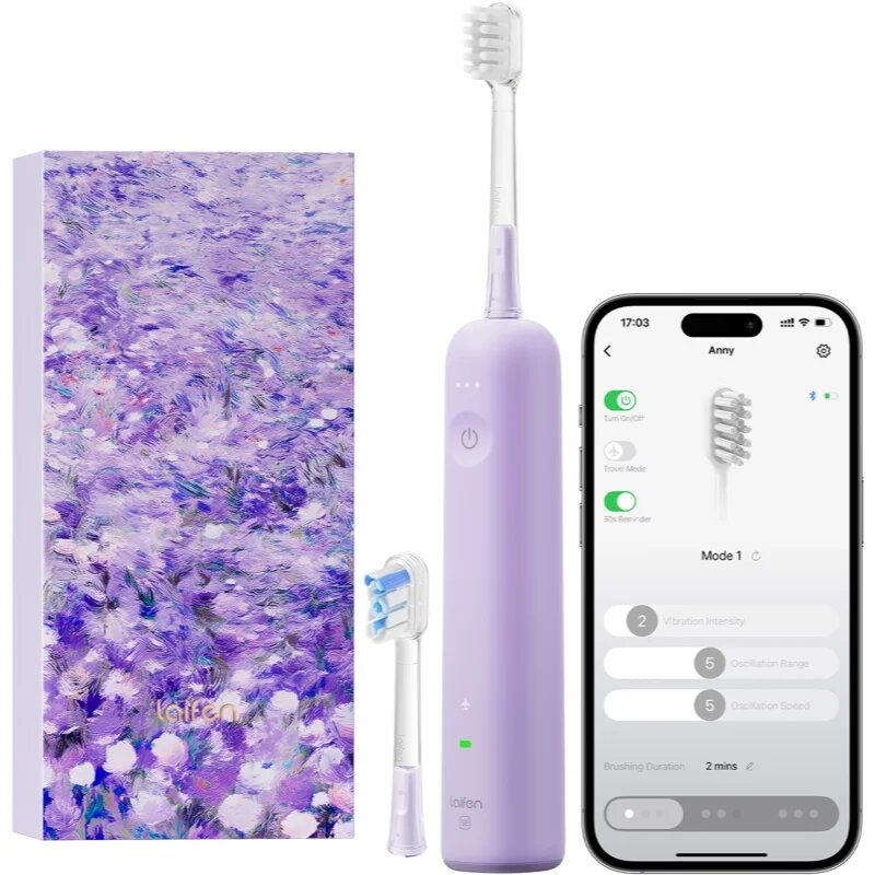 Laifen Wave Special elektrický zubní kartáček + 2 náhradní hlavice Purple 1 ks