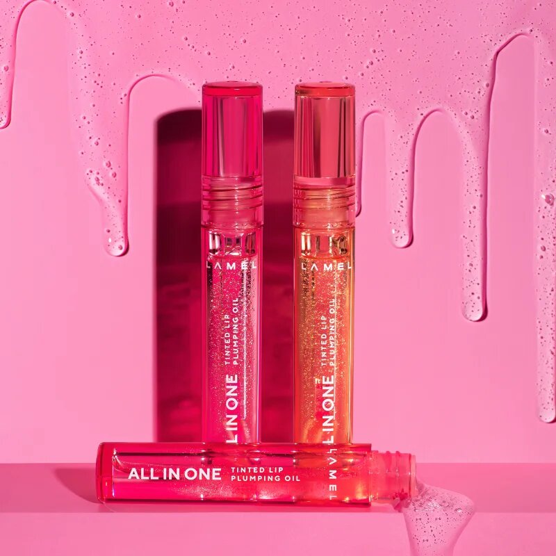 LAMEL All in One Lip Tinted Plumping Oil tónovací olej na rty pro zvětšení objemu № 403 Watermelon 3 ml