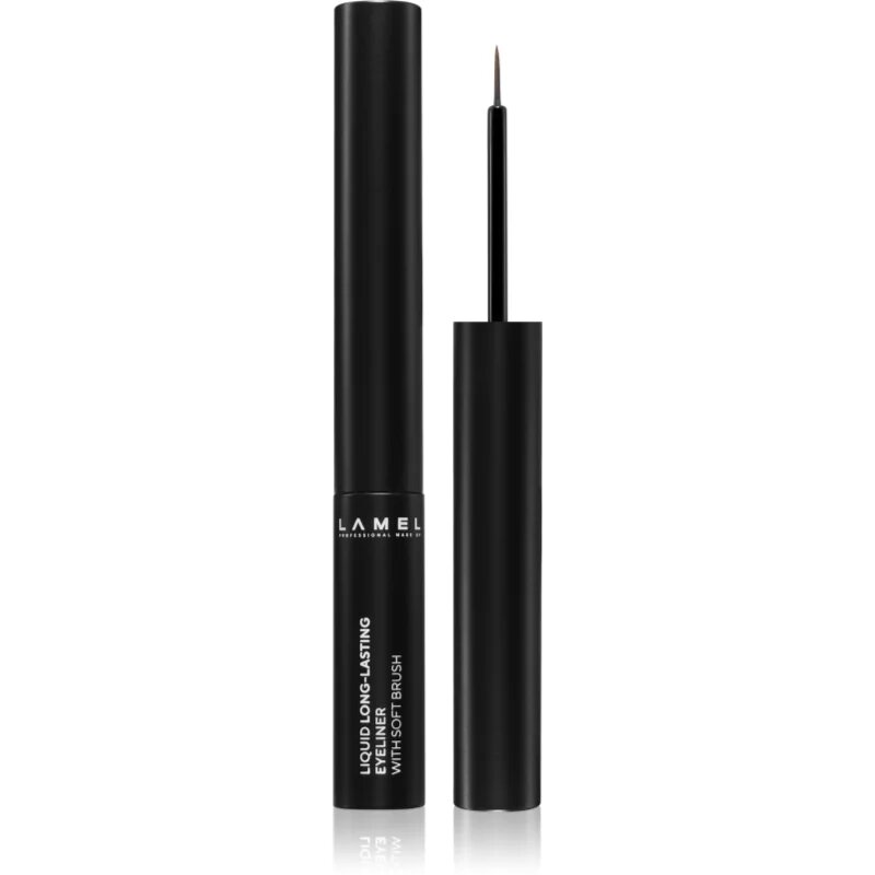 LAMEL Liquid Eyeliner Soft Brush dlouhotrvající oční linky odstín 401 Black 4 ml
