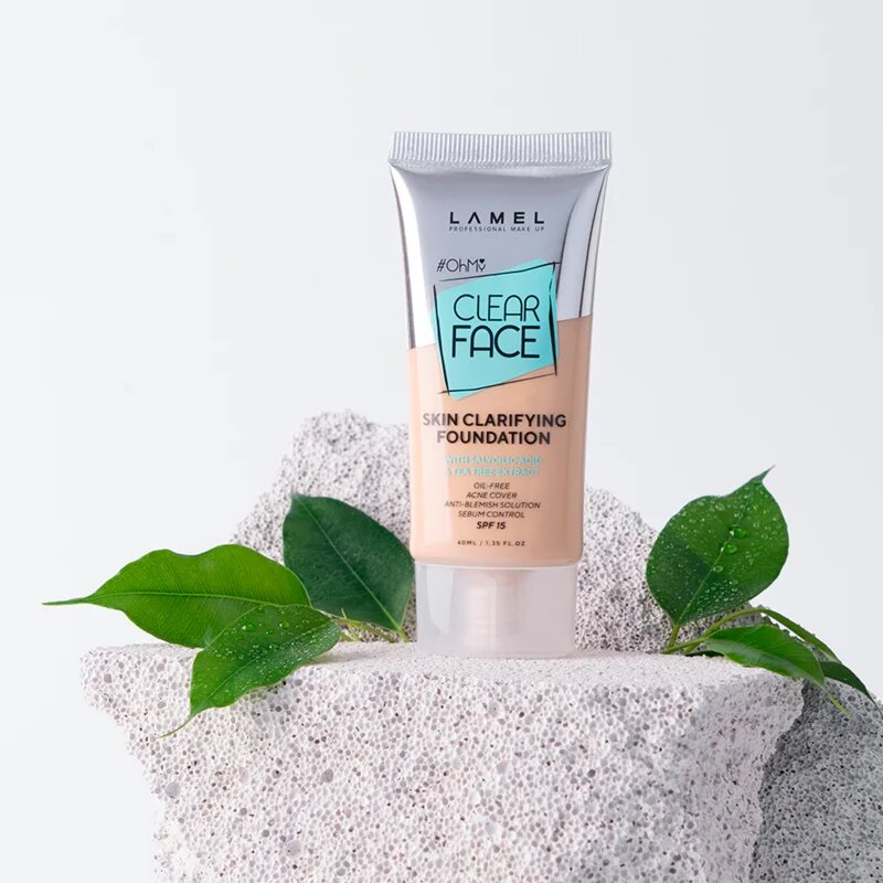LAMEL OhMy Clear Face vysoce krycí make-up pro problematickou a mastnou pokožku odstín 401 40 ml
