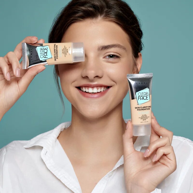 LAMEL OhMy Clear Face vysoce krycí make-up pro problematickou a mastnou pokožku odstín 401 40 ml
