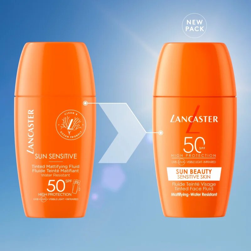 Lancaster Sun Sensitive Tinted Mattifying Fluid zmatňující emulze voděodolná SPF 50 30 ml