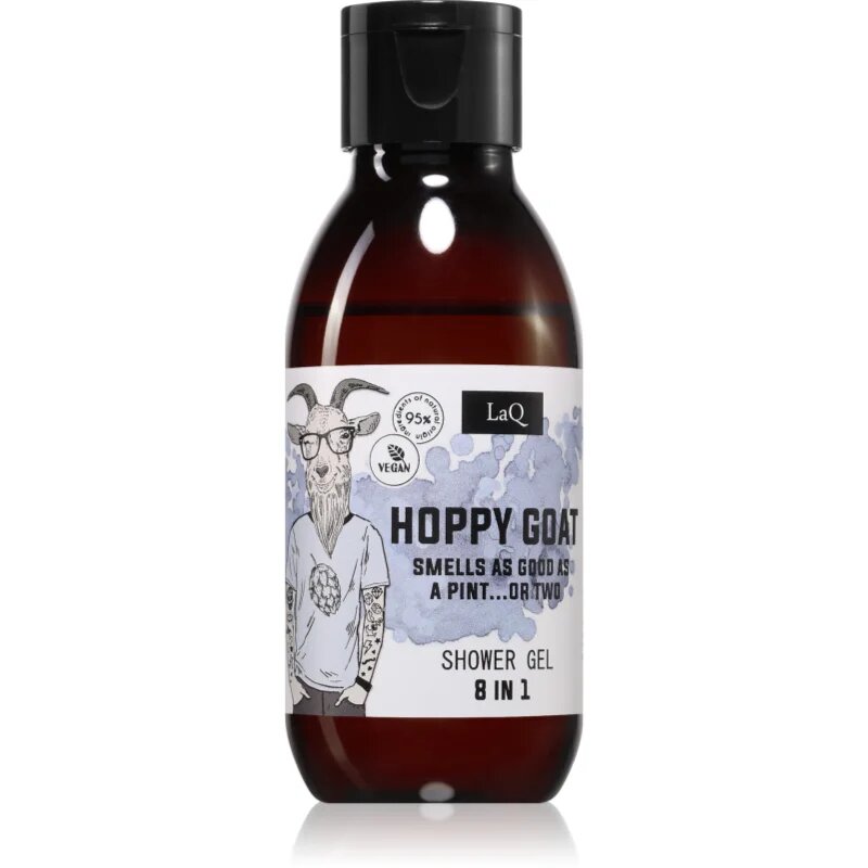 LaQ Goat From Poznaň osvěžující sprchový gel 8 v 1 s extraktem z chmelových šišek 100 ml