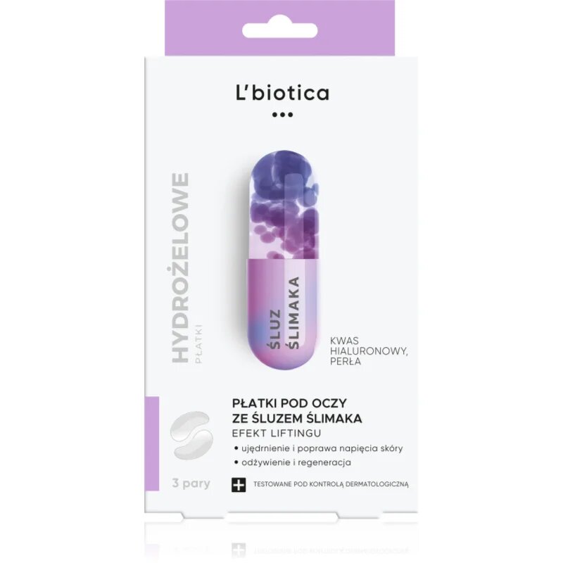 L’biotica Eye Patches Rejuvenating vyhlazující oční maska se šnečím extraktem 1 ks