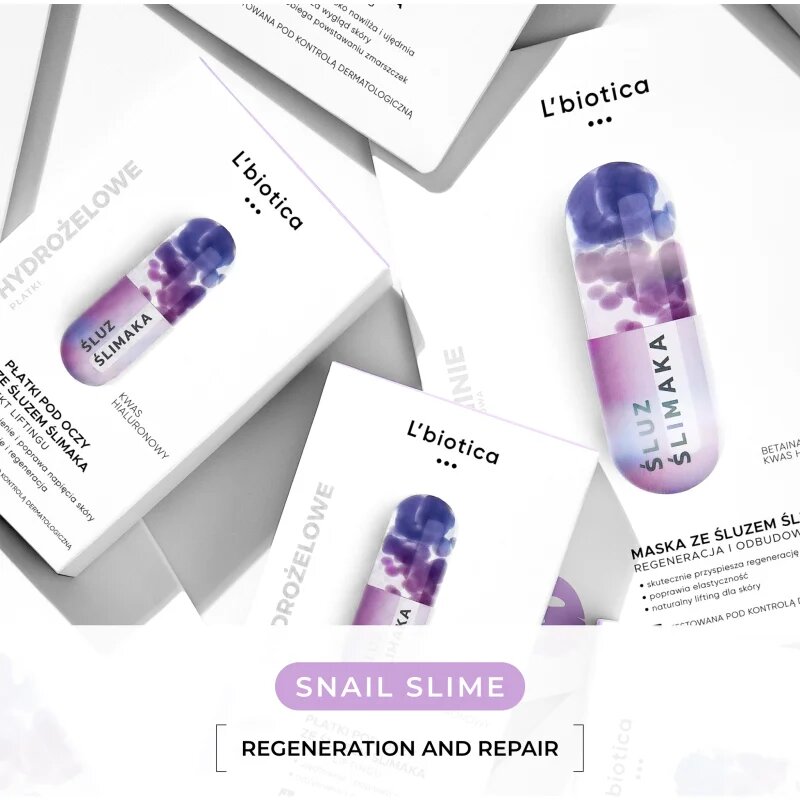 L’biotica Eye Patches Rejuvenating vyhlazující oční maska se šnečím extraktem 1 ks