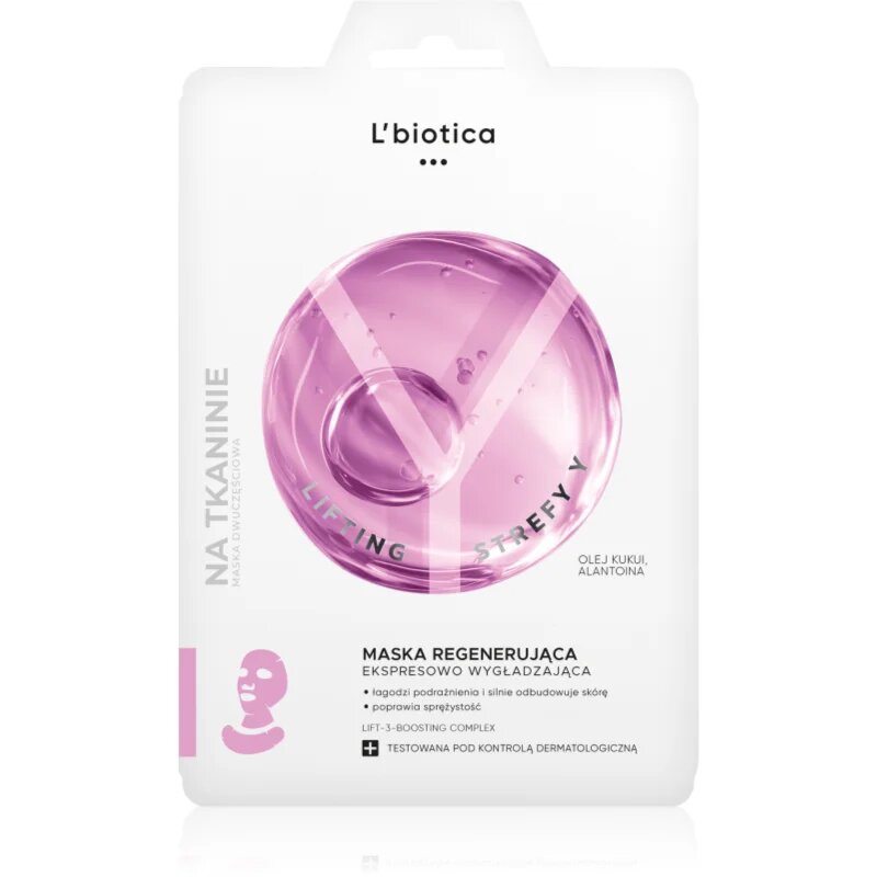 L’biotica Lifting Y Zone intenzivní regenerační maska s vyhlazujícím efektem 1 ks