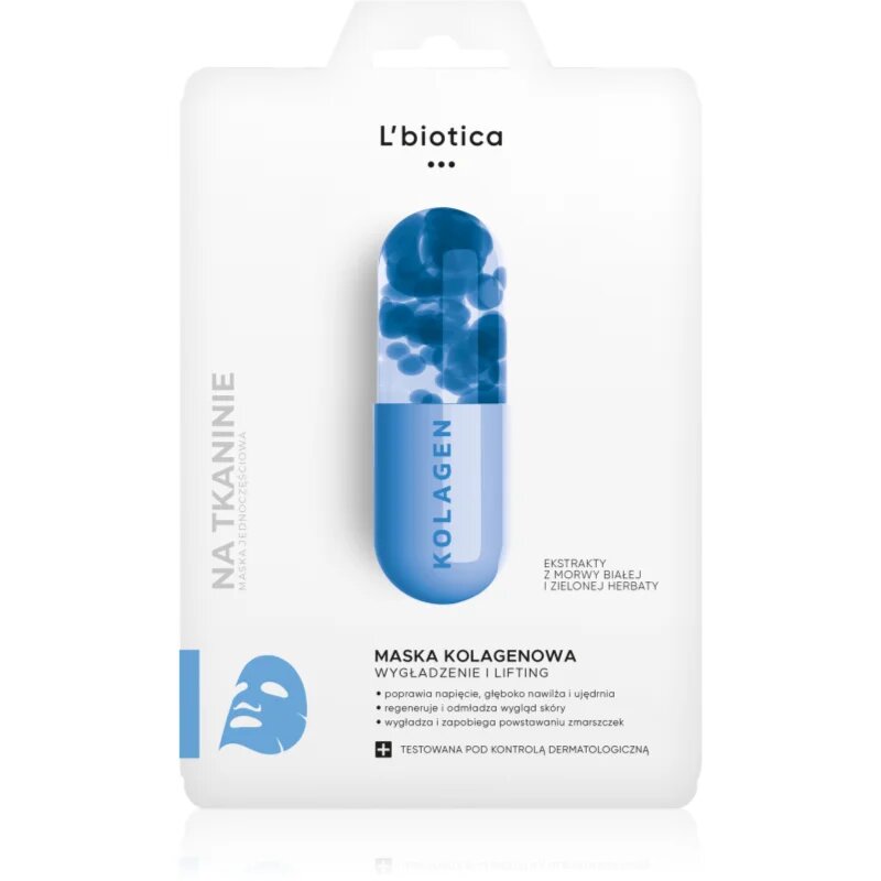 L’biotica Masks Collagen Platinium plátýnková maska s kolagenem 23 ml