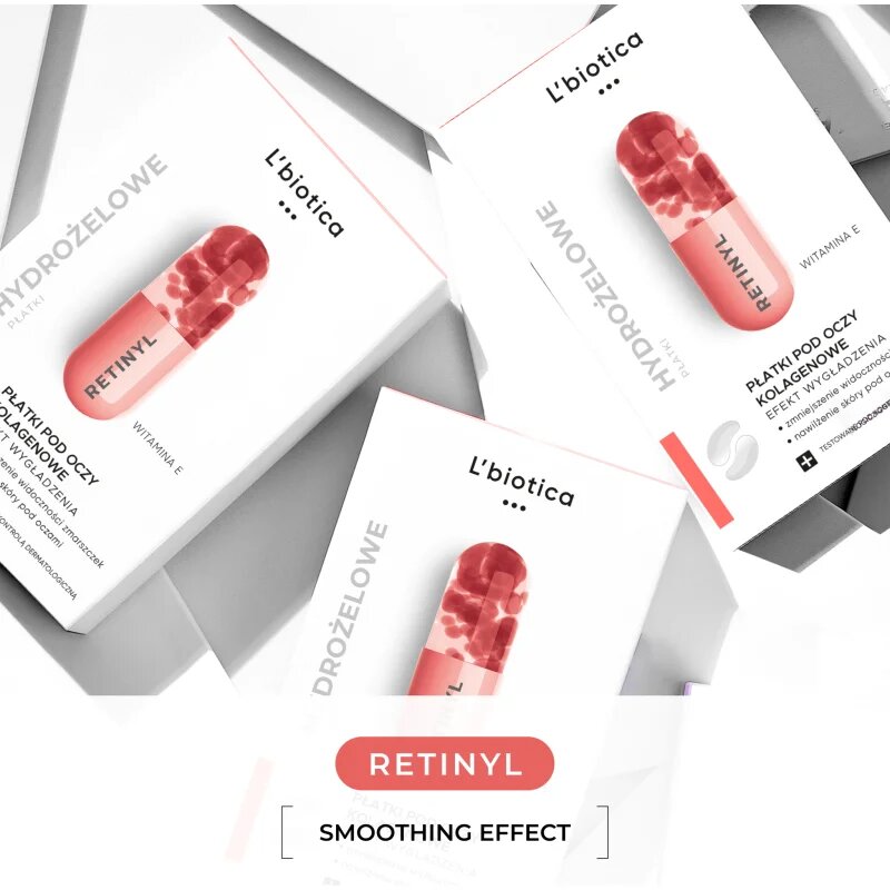 L’biotica Masks kolagenová maska na oční okolí s protivráskovým účinkem 6 ks