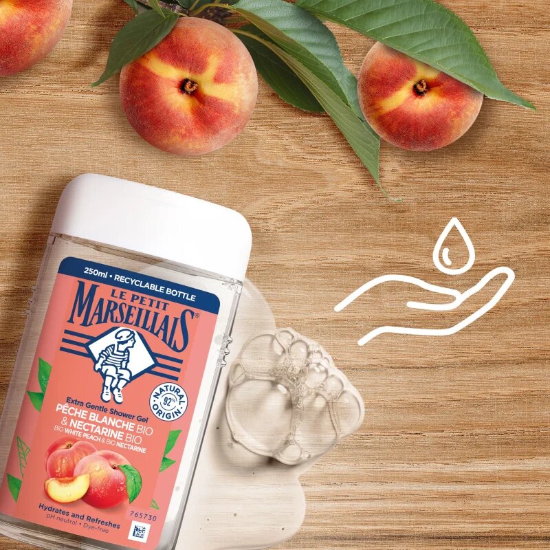Le Petit Marseillais Bio Bílá Broskev & Bio Nektarinka jemný sprchový gel 250 ml