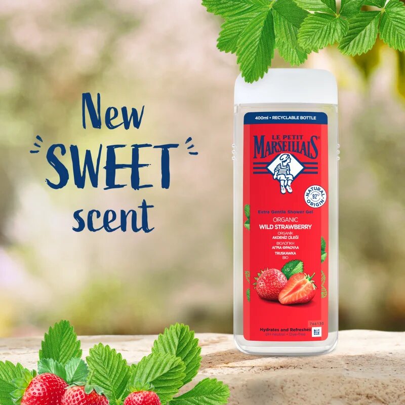 Le Petit Marseillais Bio Jahoda jemný sprchový gel 400 ml