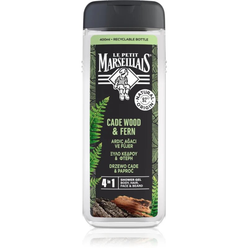 Le Petit Marseillais Jalovec & Kapradí sprchový gel 4 v 1 pro muže 400 ml