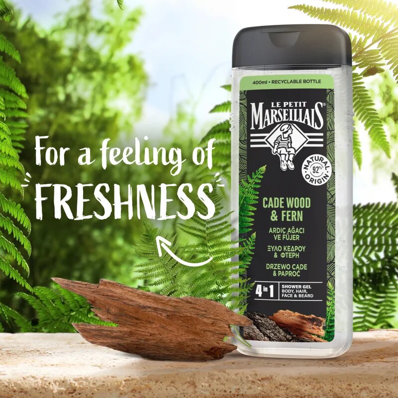 Le Petit Marseillais Jalovec & Kapradí sprchový gel 4 v 1 pro muže 400 ml