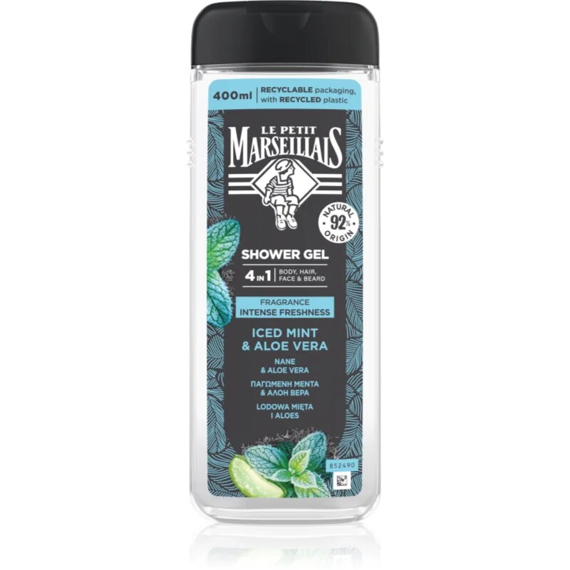 Le Petit Marseillais Máta & Aloe Vera sprchový gel 4 v 1 pro muže 400 ml