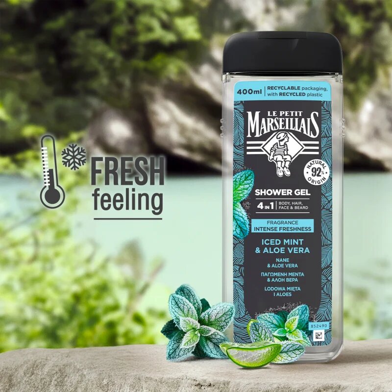 Le Petit Marseillais Máta & Aloe Vera sprchový gel 4 v 1 pro muže 400 ml