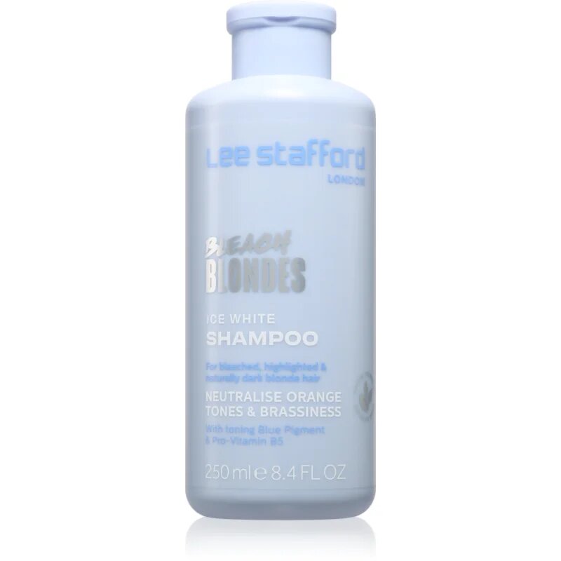 Lee Stafford Bleach Blondes Ice White neutralizující stříbrný šampon pro blond a melírované vlasy 250 ml