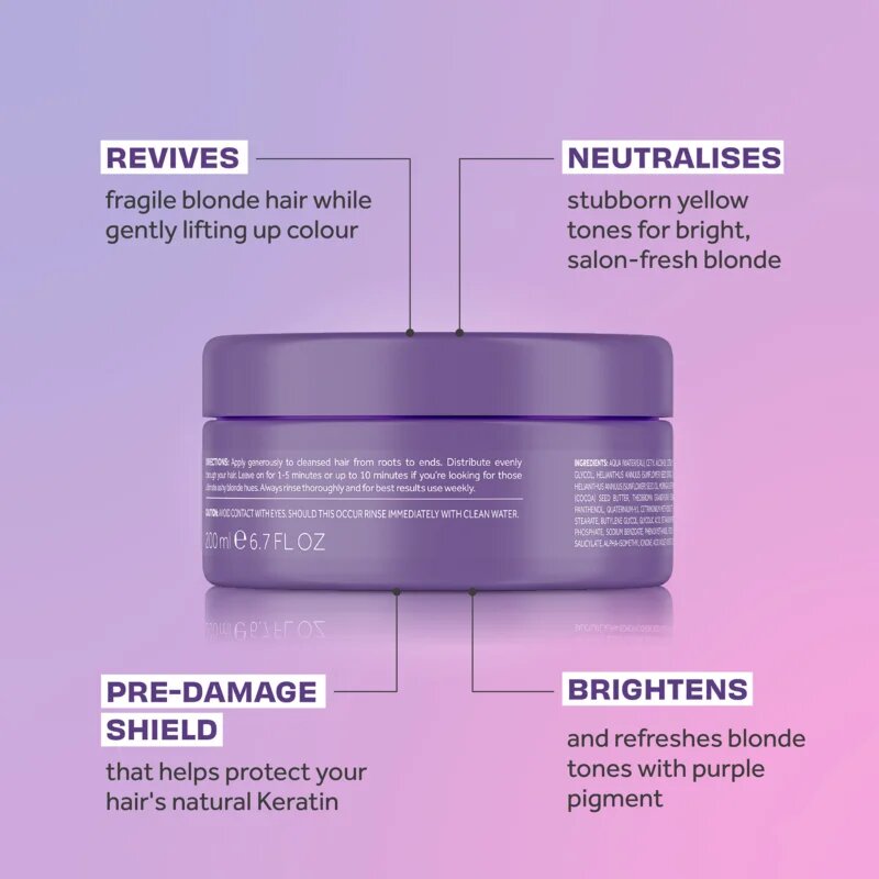 Lee Stafford Bleach Blondes Purple reign maska neutralizující žluté tóny 200 ml