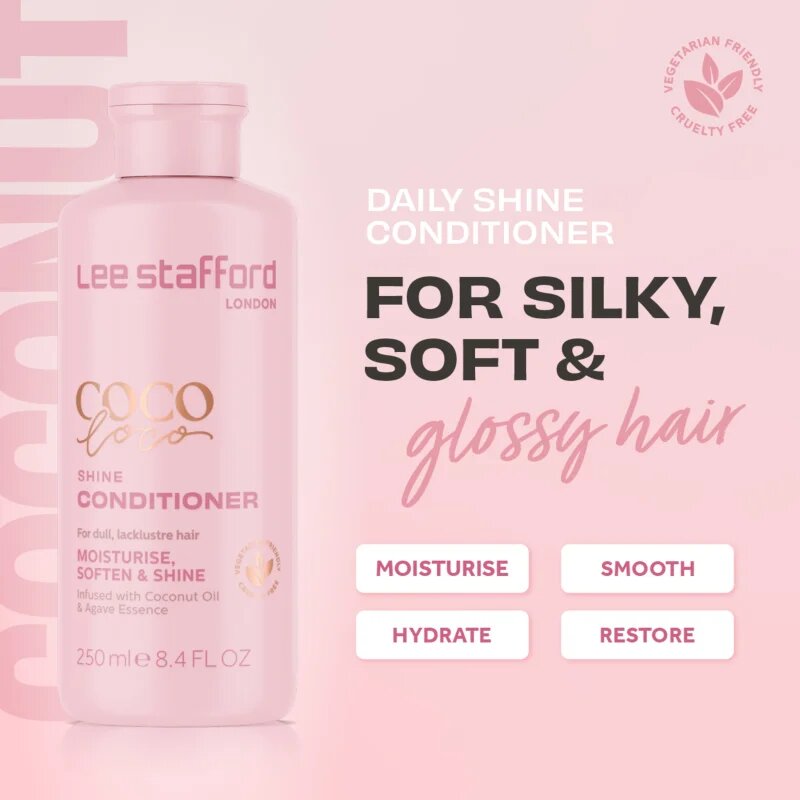 Lee Stafford CoCo LoCo Agave hydratační kondicionér pro lesk a hebkost vlasů 250 ml