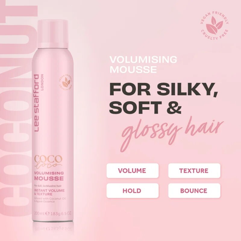Lee Stafford CoCo LoCo Agave luxusní objemová pěna pro jemné a zplihlé vlasy 200 ml